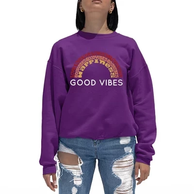Женский свитшот LA Pop Art «Good Vibes», фиолетовый