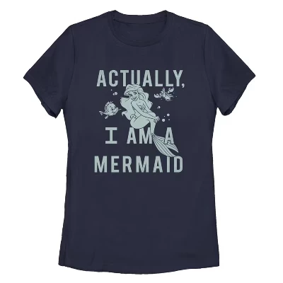 Женская футболка The Little Mermaid Ariel, синяя