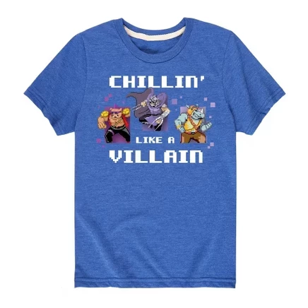 Chillin Like A Villain Short Sleeve Graphic T-Shirt royal blue