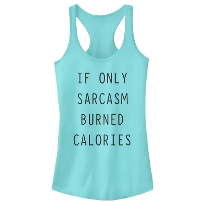 Женская майка Chin-Up Sarcasm Burns Calories, бирюзовая