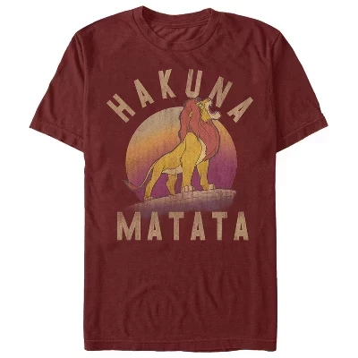 Мужская футболка The Lion King Simba Hakuna Matata, бордовая
