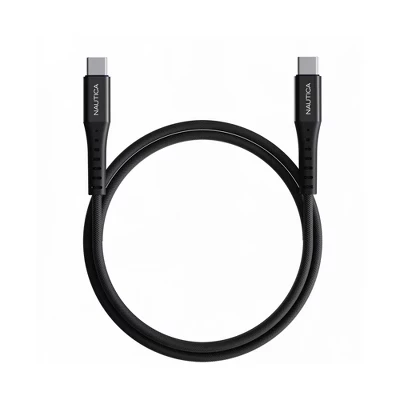 Кабель USB-C на USB-C Nautica CB500 65W нейлоновый, черный