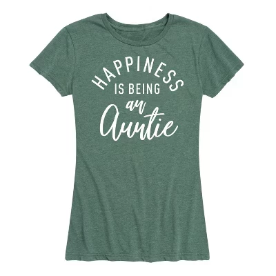 Женская футболка Happiness Auntie с коротким рукавом и рисунком heather juniper