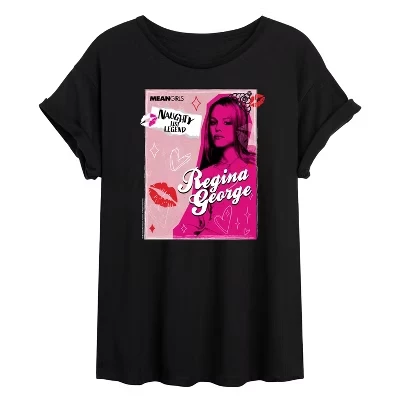 Женская футболка с объемным рисунком Regina George Naughty List Legend черного цвета