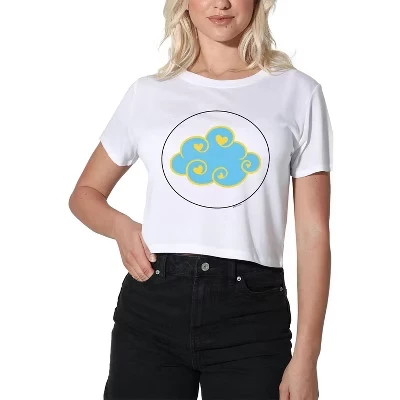 Женская футболка Unlock The Magic Good Fortune Panda Belly Crop Top белого цвета