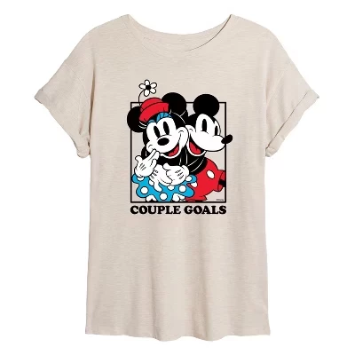 Женская футболка Disney «Mickey Minnie», слоновая кость