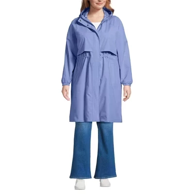 Women's Squall Packable Long Raincoat light periwinkle