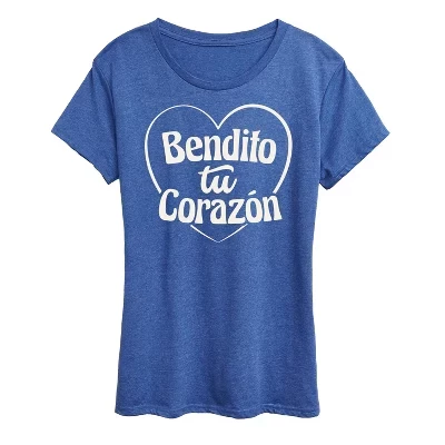 Женская футболка Instant Message Bendito Tu Corazon, синяя