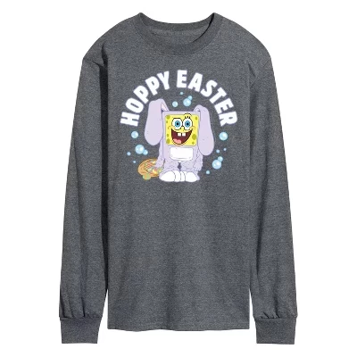 Мужской лонгслив SpongeBob «Hoppy Easter», тёмно-серый
