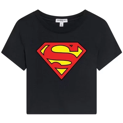 Женский топ Superman Dylan укороченный с логотипом, черный