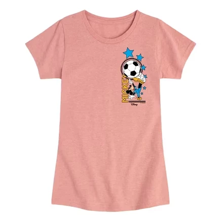 Приталенная футболка с коротким рукавом и графическим рисунком Mickey Soccer desert pink