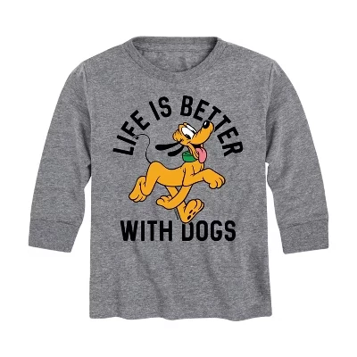 Футболка с длинным рукавом Pluto Life Is Better With Dogs с изображением спортивной Хизер