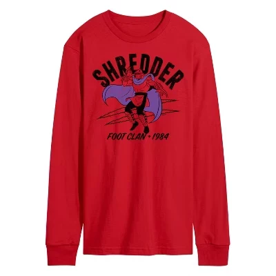 Мужская футболка с длинным рукавом Shredder Foot Clan с графическим рисунком, красная