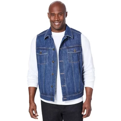 джинсовый жилет KingSize от stonewash