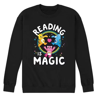 Мужская флисовая толстовка с графическим принтом Reading Is Magic Rainbow Trio черного цвета