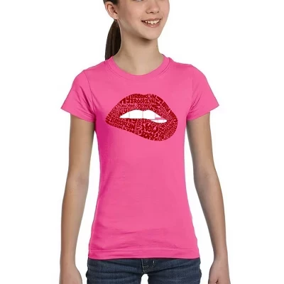Футболка Brooklyn Lips - Girl's Word Art розового цвета