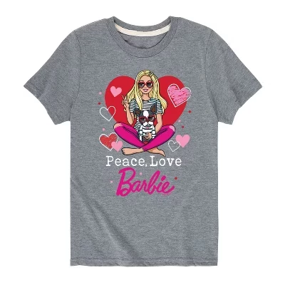 Футболка для мальчиков Barbie «Мир и любовь», серая