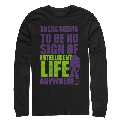Мужская рубашка с длинным рукавом No Intelligent Life Anywhere черного цвета