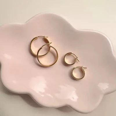 Серьги-кольца HONEYCAT Wheel, золотистые