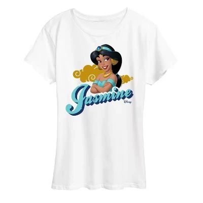Женская футболка Jasmine Headshot с коротким рукавом и рисунком в виде головы Жасмин, белая