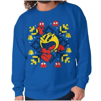Унисекс свитшот Pac-Man с пиксельным принтом, королевский синий