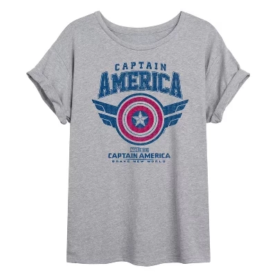 Женская футболка с графическим рисунком Captain America Collegiate Oversize