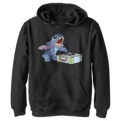 Худи для мальчиков Lilo & Stitch DJ Record, черное