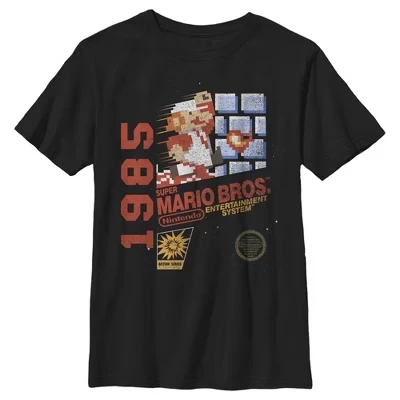 Футболка для мальчиков Nintendo Super Mario Bros 1985, черная