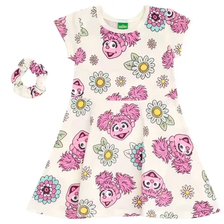 Платье для младенцев Sesame Street Abby Cadabby с резинкой, белое
