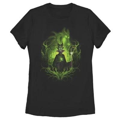 Женская футболка Sleeping Beauty Maleficent с принтом, черная