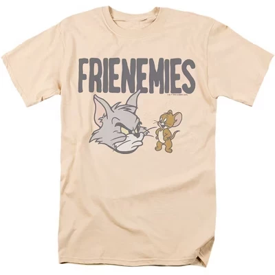 Мужская футболка Tom & Jerry Frenemies, кремовая