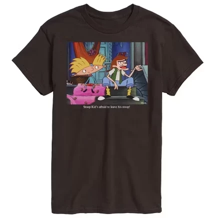 Мужская футболка Hey Arnold Stoop Kid, тёмно-коричневая
