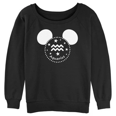 Женская толстовка Junior's Mickey & Friends с силуэтом Водолея, черный