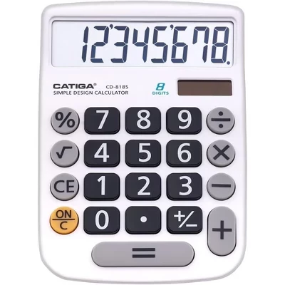 Калькулятор настольный CATIGA 12/8 разрядов, большой ЖК, белый