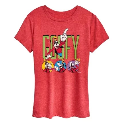 Женская футболка Goofy Tee с коротким рукавом и графическим рисунком heather red