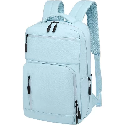 Laptop Backpack for Men & Women – Anti-Theft Flight Approved Daypack with 15.6-inch Laptop Sleeve (Black) light blue