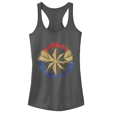 Женская майка Captain Racerback от Juniors Womens Avengers: Endgame с пятнами древесного угля