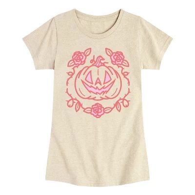 Coquette Pumpkin Rose -Молодежная футболка с коротким рукавом для девочек, приталенная футболка с коротким рукавом и рисунком birch