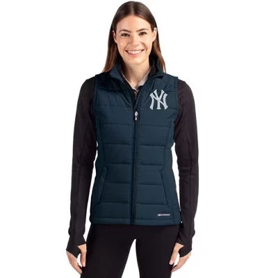 Женский жилет на молнии New York Yankees Evoke Hybrid Softshell из переработанного материала