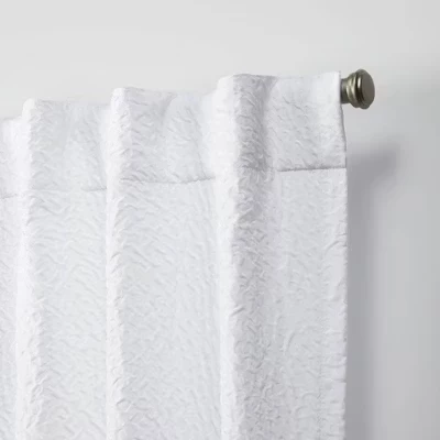Комплект из 2-х текстурированных верхних шторных панелей Matelasse со скрытыми язычками - белый