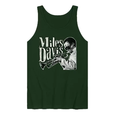 Мужская майка Miles Davis Name & Profile, зеленая