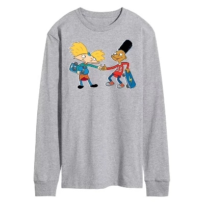 Мужской лонгслив Hey Arnold Arnold and Gerald, меланжевый