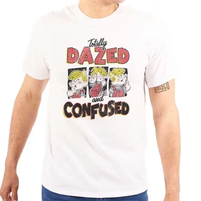 Футболка с рисунком Dennis The Menace Dazed and Confused для мужчин или женщин белого цвета с лицензией