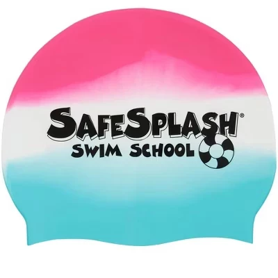Многоцветная силиконовая шапочка для плавания Safesplash Swim School