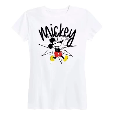Женская футболка с коротким рукавом Mickey Star Burst с графическим рисунком, белая