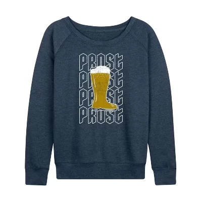 Женская рубашка Das Boot Prost из легкой махровой ткани с широким вырезом и длинным рукавом с графическим рисунком heather indigo