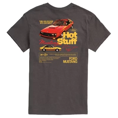 Мужская футболка Mustang Hot Stuff 1981 года выпуска с коротким рукавом и графическим рисунком цвета древесного угля