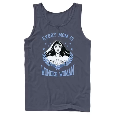 Мужская майка Wonder Woman Every Mom Is Wonder Woman Черно-белая, синяя