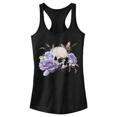 Женская майка-борцовка Lost Gods Flower Skull, черная