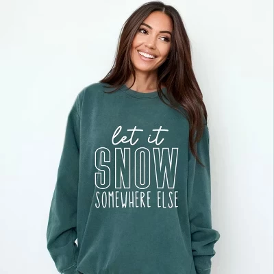 Женская одежда, окрашенная в графический цвет толстовка Let It Snow Somewhere Else Block